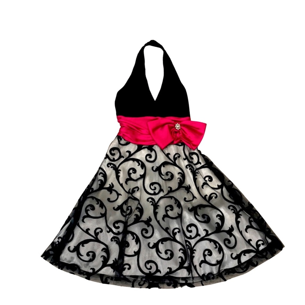 B Darlin Halter Bow Dress EUC